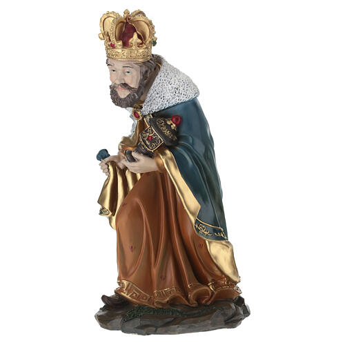 STOCK Biały Król Mędrzec – figura z kolorowej żywicy do szopki 60 cm 4