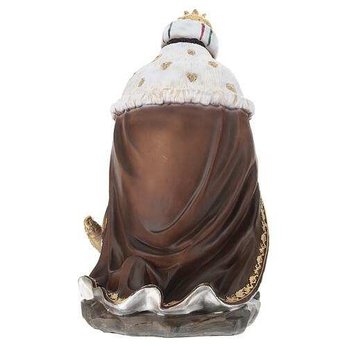 STOCK Klęczący Król Mędrzec o ciemneja karnacji - figura z kolorowej żywicy, do szopki 60 cm 5