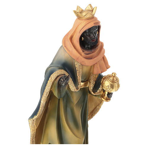 STOCK Roi mage maure en résine pour crèche 43 cm 5