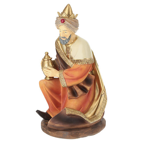 STOCK Magio in ginocchio in resina presepe 43 cm 4