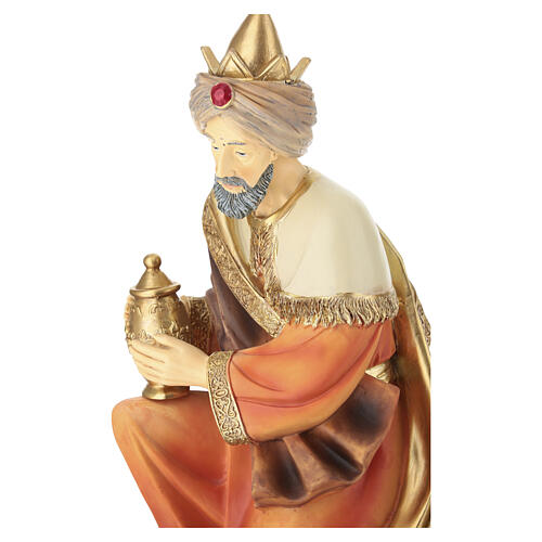 STOCK Magio in ginocchio in resina presepe 43 cm 7