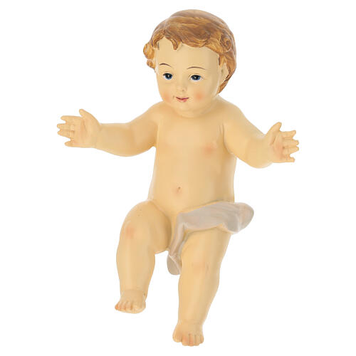 STOCK Enfant Jésus avec berceau en résine crèche 43 cm 4