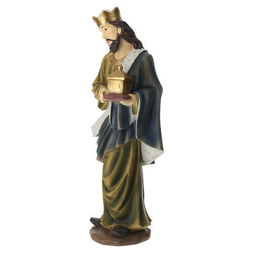 STOCK Król Mędrzec biały, stojący - figurka do szopki 61 cm, ręcznie malowana żywica 3