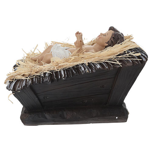 STOCK Gesù con culla resina dipinta presepe 60 cm 4
