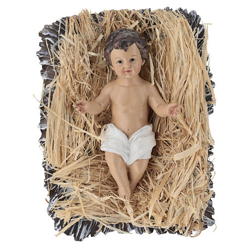 STOCK Gesù con culla resina dipinta presepe 60 cm 6