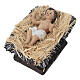 STOCK Menino Jesus com berço em resina pintada para presépio 60 cm s1