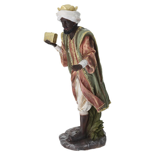 STOCK Roi mage maure en résine peinte pour crèche 60 cm 4