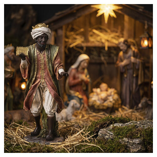 STOCK Magio moro resina dipinta presepe 60 cm 2