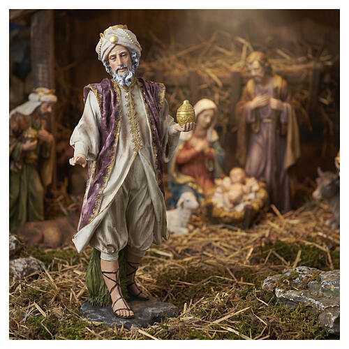 STOCK Magio bianco in piedi resina dipinta presepe 60 cm 2