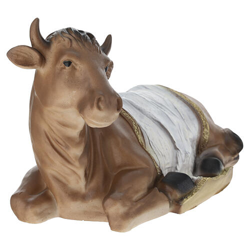 STOCK Bœuf en résine peint pour crèche 60 cm 3