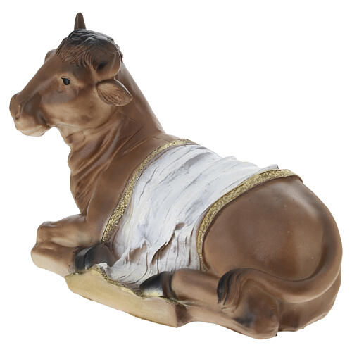 STOCK Bœuf en résine peint pour crèche 60 cm 4