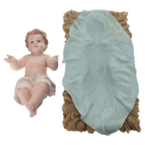 STOCK Infant Jesus in coloured resin for 100 cm Nativity Scene 5