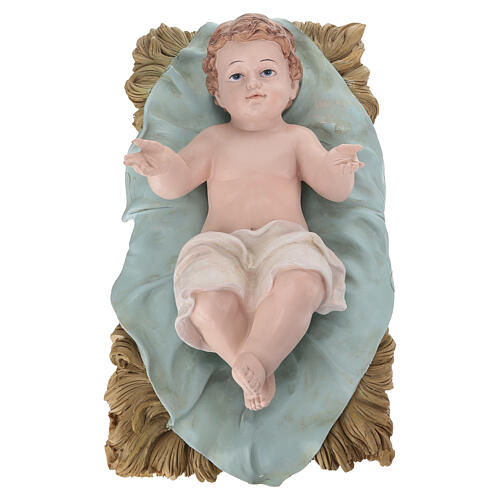 STOCK Enfant Jésus résine colorée crèche 100 cm 1
