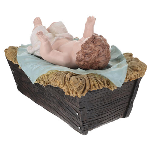 STOCK Enfant Jésus résine colorée crèche 100 cm 7