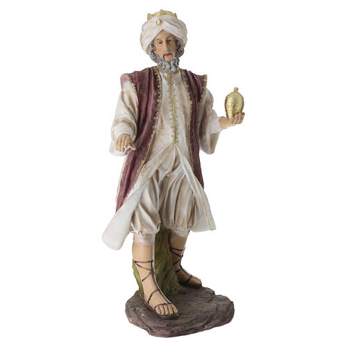 STOCK Re magio bianco in piedi resina colorata presepe 90 cm 1