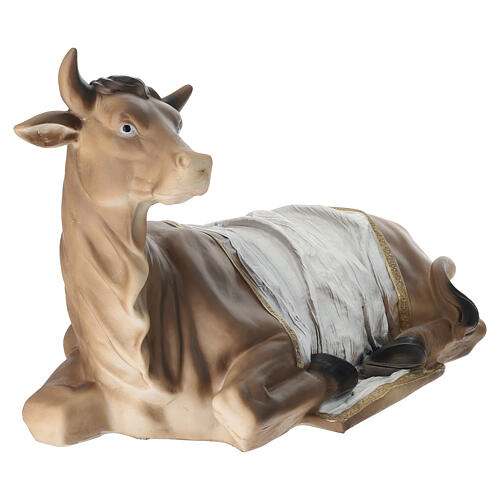 STOCK Bue in resina colorata presepe 90 cm 3