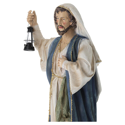 STOCK Saint Joseph en résine colorée pour crèche 90 cm 3