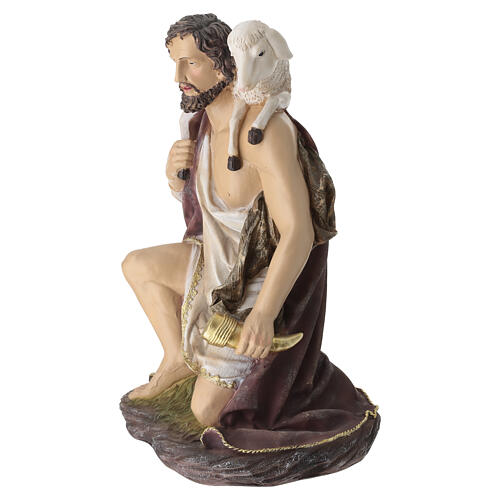 STOCK Pastor com cordeiro resina colorida presépio 90 cm 4
