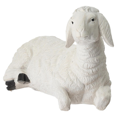 STOCK Pecora in resina colorata presepe 90 cm 3