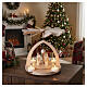 Pirámide de Navidad Aram madera Val Gardena 3 ángeles en oración 25x20 cm s2