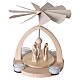 Pirámide de Navidad Aram madera Val Gardena 3 ángeles en oración 25x20 cm s5