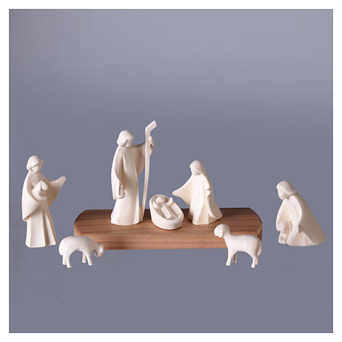 Łuk bożonarodzeniowy LED Święta Rodzina, Aram z naturalnego drewna Val Gardena, 8 elementów, 19×46×7 cm 6