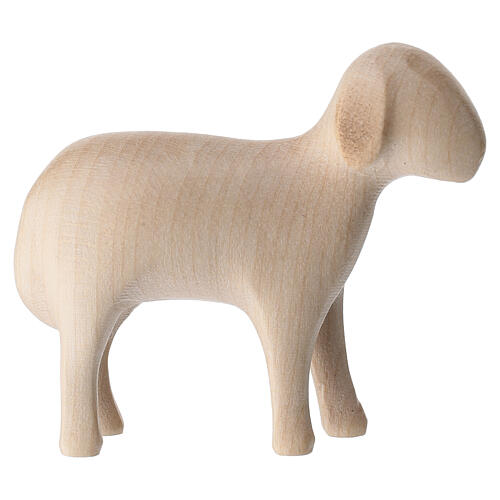 Statuette de mouton Aram qui broute en bois du Val Gardena à double patine 3