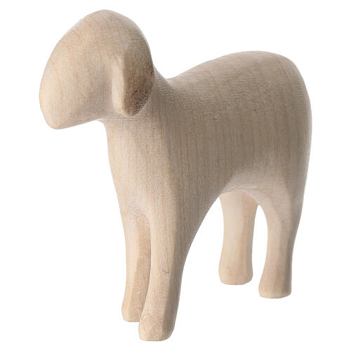 Statuette de mouton Aram qui broute en bois du Val Gardena à double patine 5