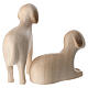 Statuette de mouton Aram qui broute en bois du Val Gardena à double patine s6