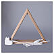 Triángulo iluminado luces LED de madera natural Val Gardena 30x35 cm s4