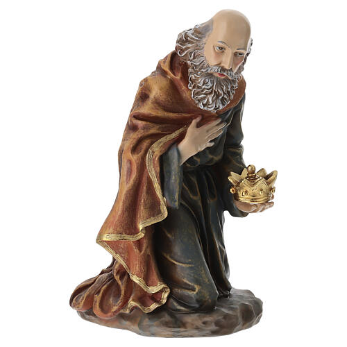 STOCK Re Magio bianco in ginocchio presepe 50 cm resina 5