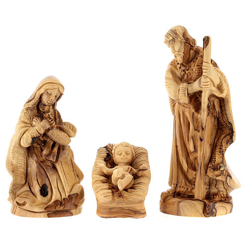 Complete olivewood Nativity Scene with 15 cm carved figures 4