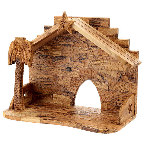 Complete olivewood Nativity Scene with 15 cm carved figures 5