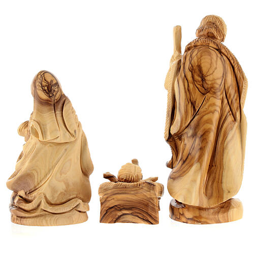 Complete nativity set with olive wood carved figurines, 15 cm 10