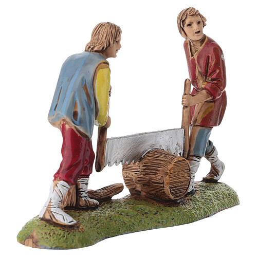Leñadores con troncos belén Moranduzzo 6 cm 2
