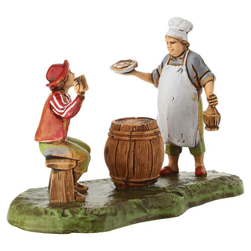 Escena de una taberna napolitana belén Moranduzzo 6 cm 3