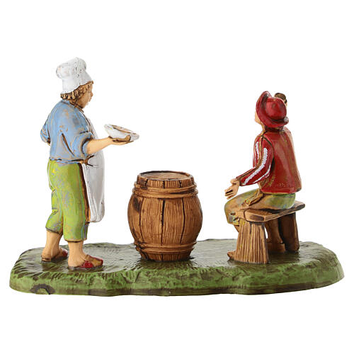 Escena de una taberna napolitana belén Moranduzzo 6 cm 4
