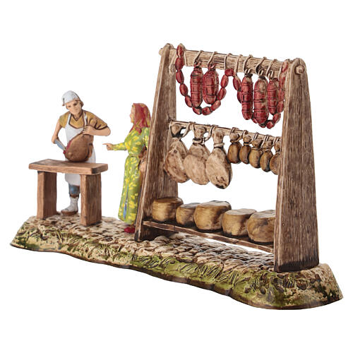 Butcher with Counter Figurine, Moranduzzo Nativity 6 cm 3