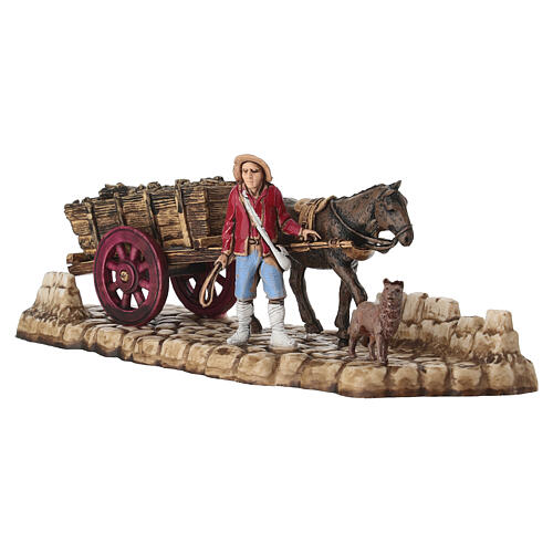 Carriage driver with cart, Moranduzzo nativity 6 cm 2