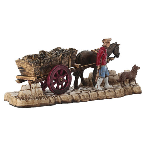 Carriage driver with cart, Moranduzzo nativity 6 cm 3