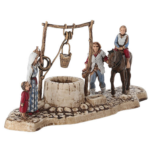 Stone Well with Nativity Figures, Moranduzzo 6 cm 2