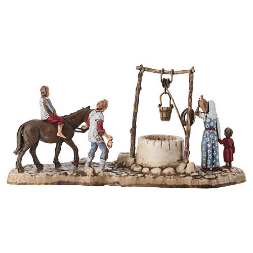 Stone Well with Nativity Figures, Moranduzzo 6 cm 4