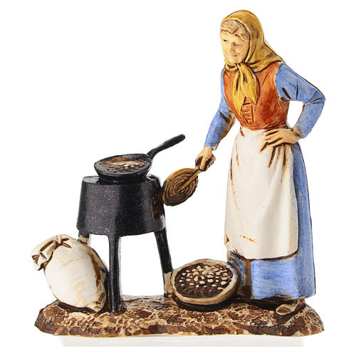 Castagnara con banco di vendita presepe Moranduzzo 8 cm 1