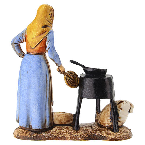 Castagnara con banco di vendita presepe Moranduzzo 8 cm 4