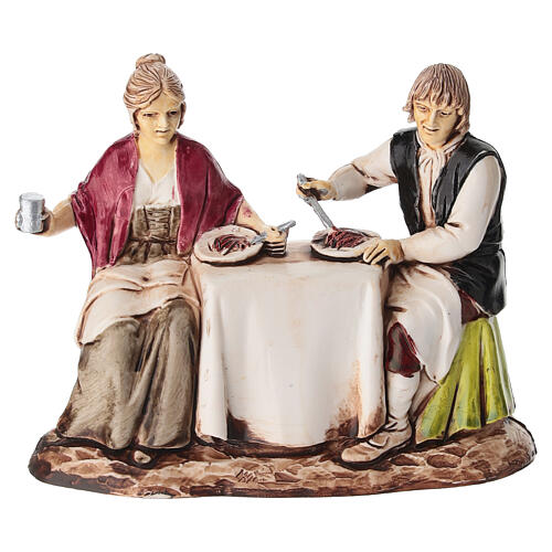 Set, 2-teilig, Wirtshausgäste und Pizzabäcker für 8 cm Krippe von Moranduzzo 2