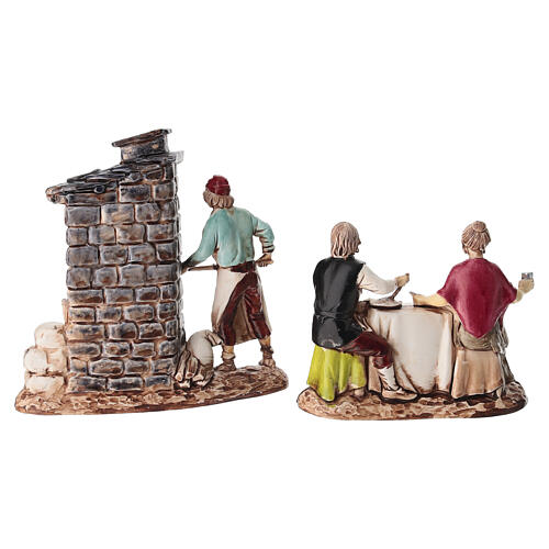 Set, 2-teilig, Wirtshausgäste und Pizzabäcker für 8 cm Krippe von Moranduzzo 4