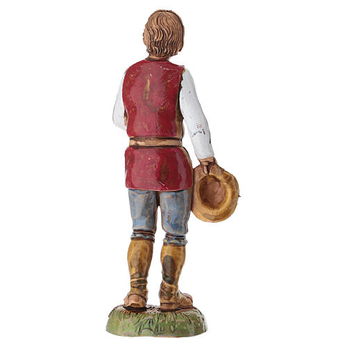 Hirte mit Hut in der Hand für 10 cm Krippe von Moranduzzo 4