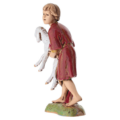 Child holding sheep nativity figurine, Moranduzzo 10 cm 3