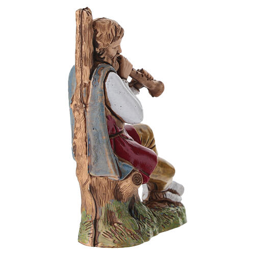 Siedzący mężczyzna z piszczałką - figurka do szopki Moranduzzo 10 cm 3