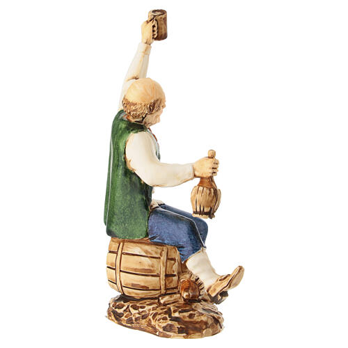 Bevitore napoletano con fiasco presepe Moranduzzo 10 cm 3